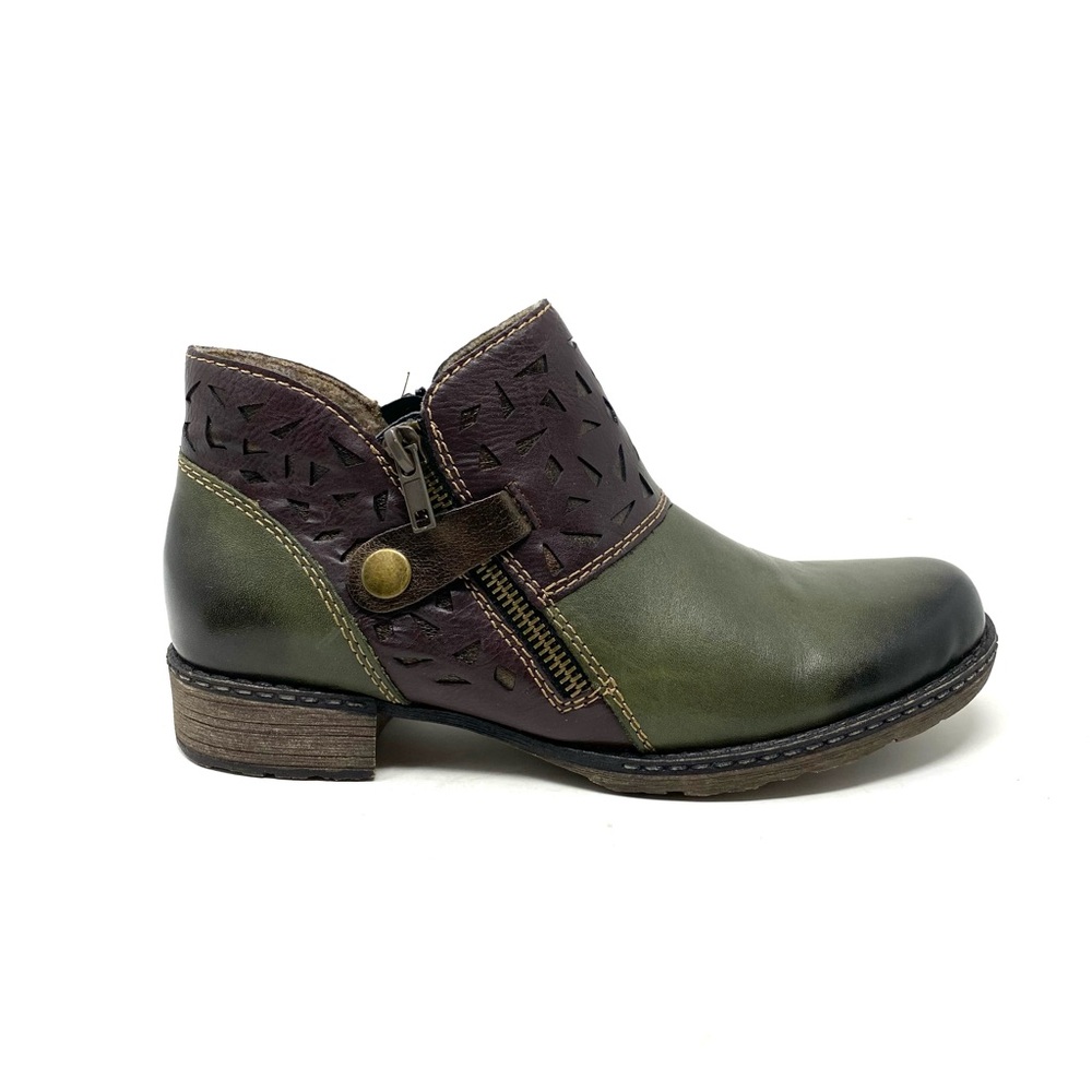 Remonte D4360-54 Green Leather Fleece Lined Ankle Boots Women’s Size 36